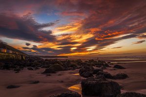 Whitby Beach Sunset